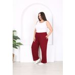 XL Modam KADIN BÜYÜK BEDEN CUPRA KUMAŞ BORDO PANTOLON
