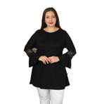 XL MODAM Kadın Büyük Beden kol dantel tunik siyah 50 XLNM279