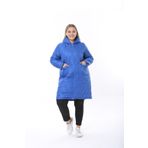 XL Modam KADIN BÜYÜK BEDEN MAVİ KAPİŞONLU KAPİTONE MONT
