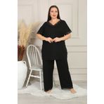 XL Modam Kadın Büyük Beden Siyah Pijama Takımı