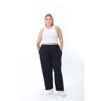 XL Modam kadın likralı kupra kumaş lacivert pantolon