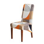 XL yemek sandalyesi kılıfı, geometrik baskı, evrensel yıkanabilir, esnek, yüksek sırtlı sandalyeler için koruma, 4'lü set, 1-8 parçaya uyar, ev dekorasyonu için idealdir.