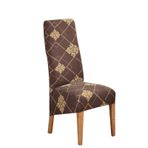 XL Yemek Sandalyesi Kılıfları Geometrik Baskı Evrensel Gerilebilir Yüksek Sırtta Yıkanabilir 1-8 Parça Zarif Stil Sandalyeleri Korur 4'lü Set Ev Dekoru