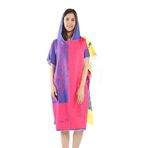 Xlabor Banyo pançosu, plaj havlusu, mikrofiber, hızlı kurur, bornoz, panço, kapüşonlu duş havlusu, havlu, yüzme, sörf, plaj, dalma, banyo ortu motifli C