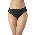 XLADY Kadın Siyah Çiçek Desenli Transparan Tül Bikini Külot, Şık ve Zarif Tasarım 1654 (L)
