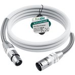 XLR Kablo 6 Ayaklar, Premium XLR Mikrofon Kablosu, Ağır Hizmet Tipi 22AWG OFC XLR Erkekten Dişi Kabloya, Çinko Alaşımlı Konnektörler, Metal Yay SR, Beyaz