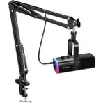 Xlr/usb Oyun Mikrofonu Seti, Akış Podcasting Için Dinamik Pc Mikrofonu, Bom Kol Standlı Bilgisayar Rgb Mikrofon Seti, Sessiz Düğmesi, Kulaklık Jakı, Ampligame Ampligame AM8T Ses Kaydı Için