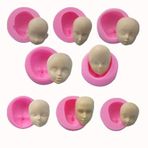 XLZSP Bebek yüzü için silikon kalıp, insan kafası şekli, oyuncak bebek yapımı, modelleme hamuru, çikolata kalıbı, 3D reçine, pasta pişirme aleti, anime karakteri yapımı, 8 adet