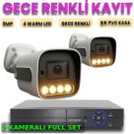 XM Pro 5 Megapiksel Gece Renkli Gösteren 2 Kameralı Güvenlik Kamerası Seti