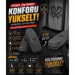 XMAX Churchill 3D Koltuk Kol Pedi Kadife Kumaş 32 Dns Yoğun Sünger Koyu Gri (Ergonomik Kol Destek) - Antrasit - Gri