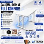 XMAX Jetkur Beyaz Mdf Bilgisayar Oyuncu Masası Sallanmaz Metal Ayaklı - Vida Derdi Yok - 180 x 70 cm