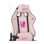 XMAX/Rio Love Açık Pembe Su İtici Lüks Kadife Şönil Kumaş Oyuncu Koltuğu / 120 KG Taşıma 4546464848545