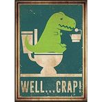 XMDDX Komik Banyo Sanatı İyi Korkunç Komik Jurassic Park Duvar Sanatı İşaretleri Ev Dekoru için 30 x 20 cm Metal Tabela Komik Dinozor Sanat Dinozor