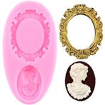 XMOLDNMS Cameo resim çerçeveli silikon kalıp fotoğraf çerçevesi fondan kalıpları vintage ayna çerçevesi şekerli pasta dekorasyonu Cupcake süsü çikolata çiçek macunu şekerleme polimer kil