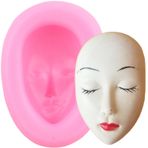 XMOLDNMS İnsan yüzü silikon kalıp kız yüzü fondan çikolata şekerleme pasta dekorasyonu Cupcake Topper polimer kil sakız macunu