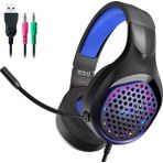 Xmowi R1 Gaming Mikrofonlu Rgb Oyuncu Kulaklığı Pc- Dizüstü ve PS4-(5775) - MCT1183-2832 - Mavi - Siyah