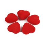 XNASU 23/25MM 20 adet kalp/yıldız kadife kaplı akrilik boncuklar yün keçe boncuk anahtarlık yapımı işçiliği firkete kadife kumaş kaplı boncuklar