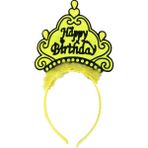Xnews Happy Birthday Neon Sarı Renk 24x15 cm Doğum Günü Tacı