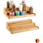 Xnewst New 3 Katlı Bambu Stand Organizer, Baharatlık Düzenleyici Yeni