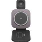 Xo 3'ü 1 Arada 21W MagSafe Uyumlu iPhone Watch ve AirPods Kablosuz Hızlı Şarj İstasyonu - Siyah