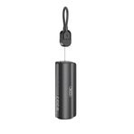 XO Fenerli Mini Powerbank 5000mAh – Type-C Lightning, Ultra Taşınabilir Şarj Cihazı, LED Fenerli, Type-C Giriş-Çıkış, 10.5W Hızlı Şarj Destekli, Kompakt ve Hafif Taşınabilir Powerbank, PR281, Siyah