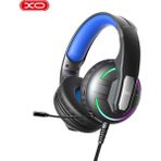 Xo GE09 Rgb LED Işıklı Metal Mikrofonlu 2m Kablolu Bilgisayar Gaming Oyuncu Gamer Kulaklık 3D Stereo - Siyah