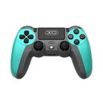 XO-GP6 Bluetooth ve Kablolu Oyun Kolu | PS4, PC, iOS, Android ve PS3 Uyumlu Çift Titreşimli Kablosuz Gamepad, 6 Eksen Jiroskop, Touchpad ve Kulaklık Jaklı RGB Oyuncu Kolu (Yeşil)