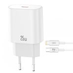 XO Hızlı Şarj Adaptörü CE25| 1 Lightning Kablo | 25W Max Power | Akım Korumalı | Hızlı Şarj Çip | Tablet, Notebook, Cep Telefonu, Konsol | Beyaz