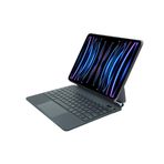 XO iPad Pro 12 ile Uyumlu (3-4-5-6 Nesil) / iPad Air 6 ile Uyumlu 13'' M2 Kablosuz Bluetooth Klavye 12.9, Touchpad’li, Dijital Ekranlı, Şarj Edilebilir, Türkçe Q, 64 Tuşlu, KB10, Siyah
