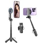 XO MagSafe ile uyumlu Bluetooth Selfie Stick Tripod – Manyetik Telefon Tutucu, 360° Döner Başlık, Tek Tuşla Açılır, 11.5-41cm Teleskopik Uzatma, 4.7-7 inç, ABS + Alüminyum Alaşım, SS22, Siyah