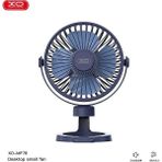 Xo MF78 Taşınabilir 1200MAH Şarjlı Masaüstü Mini Fan 360° Dönebilir Sessiz Telefon Tutuculu Vantilatör - Mavi