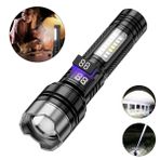 XO-YH20 Dijital Ekranlı Şarj Edilebilir El Feneri | Teleskopik Zoomlu Yüksek Yoğunluklu LED Projektör, 1200mAh Batarya, Kırmızı-Mavi Acil Durum Flaşı | Kamp ve Outdoor Tipi Taşınabilir Aydınlatma