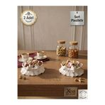 XOA Collection Majesty | Estetik Fiyonk Detaylı Lokumluk - Kahve Yanı Sunumluk Ve Hediyelik Süs Tabağı | 2 Adet |