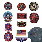 XoeLLe 11 adet ABD bayrağı Maverick yamaları işlemeli, ütüyle yapıştırmak için Top Gun yama, Air Force Navy Deniz Ordusu ceketi, taktik askeri logo, dekoratif uygulama, kıyafet, ceket, kot şapka için