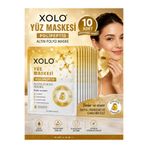 xolo 10 Adet Polipeptid Yüz Maskesi Altın Folyo Nemlendirici Işıltı Veren Maske 30ML