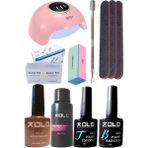Xolo Kalıcı Oje Yapma Seti 20 Parça Klasik Renkler Top Base Top Coat Solüsyon Kronk Törpü Uv LED Seti