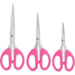 Xolo Ofis Kırtasiye Makası Çok Amaçlı Makas Mini Büyük Makas Kağıt El Işi Makası XS180 - Açık Pembe - Koyu Pembe - 10-16-20cm