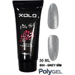 Xolo Simli Seri Glitter 30ml Polygel Protez Tırnak Oje Kalıcı Akrilik Jel Polijel Poly Gel - GreySimS03