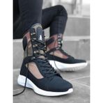 Xon1 600 Bağcıklı Siyah Kamuflaj Boksör Unisex Spor Postal Bot
