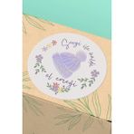 Xox Shops Sticker Teşekkürler Etiketi Lila Mor El Emeği Yazılı Yuvarlak Sticker - 90 Adet - ST2323 - 4cm x 4cm
