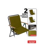 XPERMATE 2’li Arkalıklı Sandalye Minderi Fermuarlı Bağcıklı Yıkanabilir Su Yağ İtici Bahçe Balkon 40x40 Yeşil