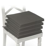 XPERMATE 4'lü Sandalye Minderi Su İtici Kumaş 40x40 cm Sünger Sandalye Minderi Bağcıklı (Antrasit)