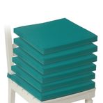 XPERMATE 6'lı Sandalye Minderi Su İtici Kumaş 40x40 cm Sünger Sandalye Minderi Bağcıklı Turkuaz