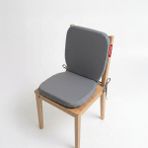 Xpermate Arkalıklı Sandalye Minderi Oval Bağcıklı Mutfak Bahçe Balkon Minderi - 42 x 42 cm - Antrasit