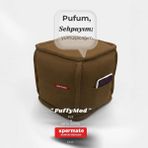 Xpermate Dekoratif Kare Puf Orta Sehpa Ayak Uzatma Puf Puffymod 40x42 - Kahverengi