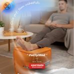 Xpermate Dekoratif Kare Puf Orta Sehpa Ayak Uzatma Puf Puffymod 40x42 - Turuncu