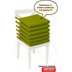 Xpermate Fermuarlı 6'lı Sandalye Minderi Su Itici Kumaş 40X40 cm Sünger Sandalye Minderi Bağcıklı Yeşil - 40 x 40 cm