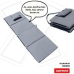 Xpermate Katlanır Şezlong Minderi - Taşınır Kamp Yatağı Su Itici Solmaz Kumaş 180X60X3 Antrasit Ultraluks
