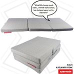 Xpermate Katlanır Sünger Yatak Tek Kişilik Kamp Misafir Yatağı Yer Yatağı Minderi Yıkanabilir Kılıf Gri 80x180x8 cm - 80 x 180 x 8 cm