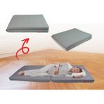 Xpermate Katlanır Sünger Yatak Tek Kişilik Yer Yatağı Misafir Kamp Yatağı Yıkanabilir Kılıf 70x180x6 - 70 x 180 x 6 cm